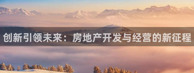新宝5娱乐招商：创新引领未来：房地产开发与经营的新征程
