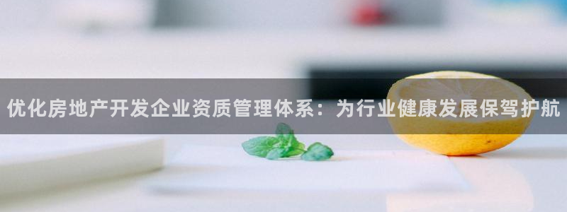 新宝5郑74OOO5：优化房地产开发企业资质管理体系：为行业