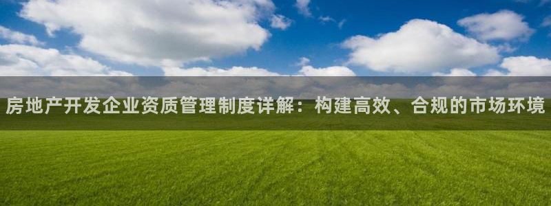 新宝5新宝6顺达：房地产开发企业资质管理制度详解：构建高效、