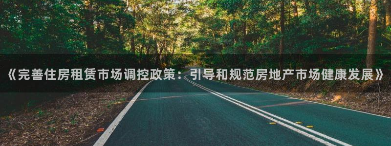 新宝5月：《完善住房租赁市场调控政策：引导和规范房地产市场健