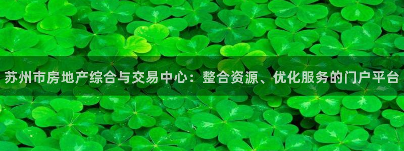 新宝娱乐5入口：苏州市房地产综合与交易中心：整合资源、优化服