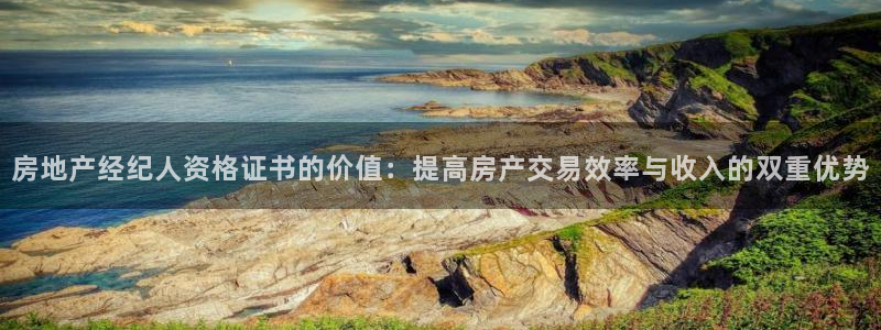 新宝5分彩：房地产经纪人资格证书的价值：提高房产交易效率与收